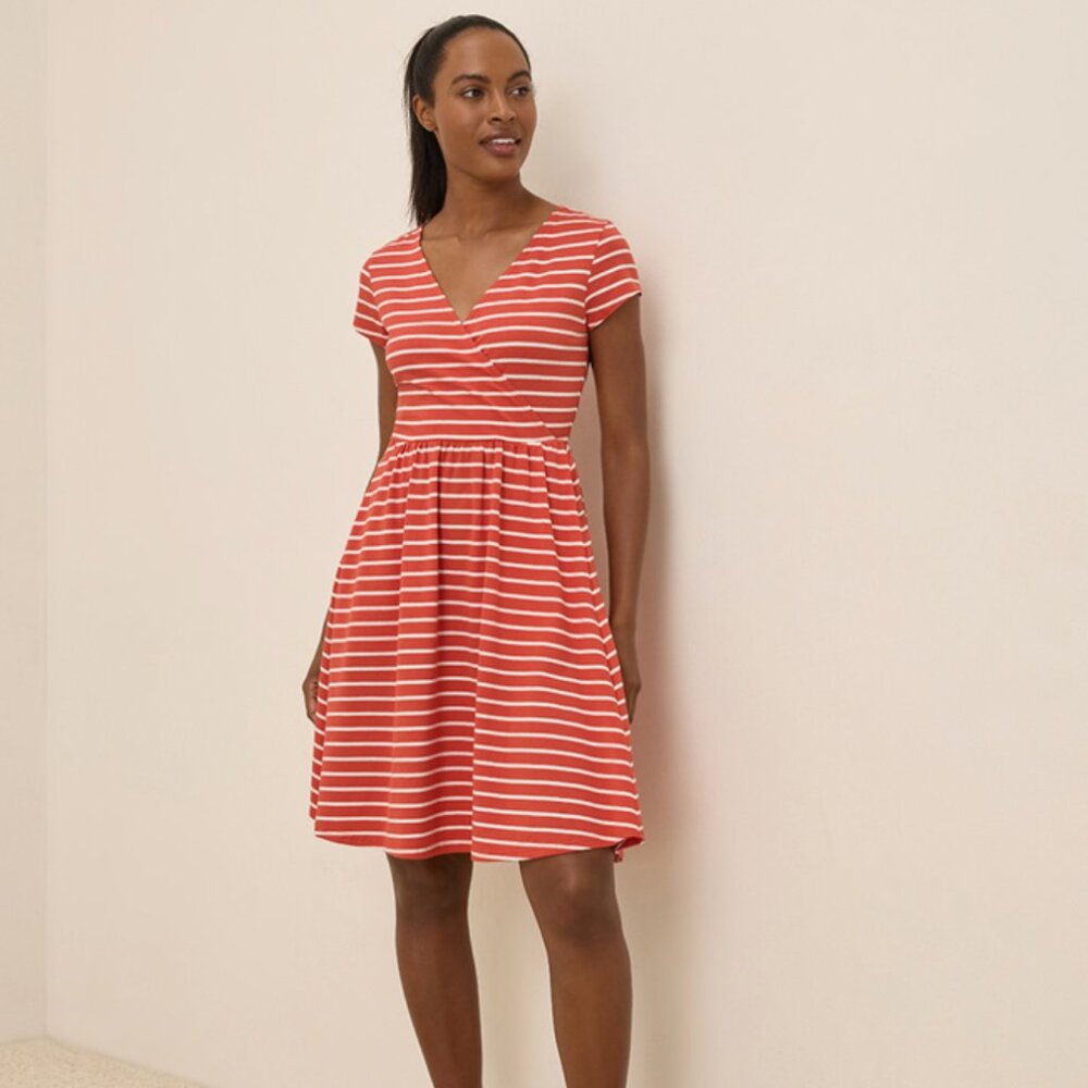 Pact Fit & Flare Crossover Dress
